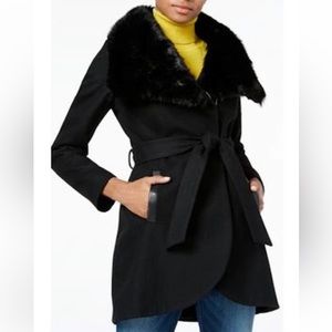 RACHEL Rachel Roy Faux Fur Collar Coat NWT